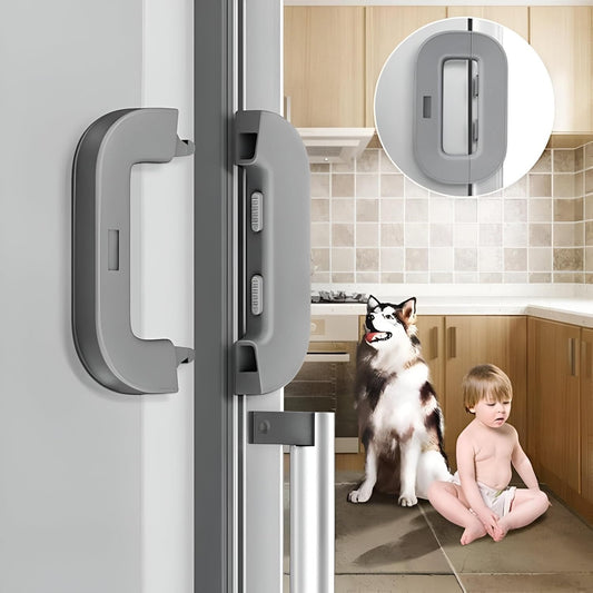 Child Safety Refrigerator Lock, Refrigerator Door Lock, Self Adhesive Freezer Door, Refrigerator Door, Double Safety Button, Home Safe Design, Child Proof Refrigerator Door Lock Multi Color ( Random Color )
